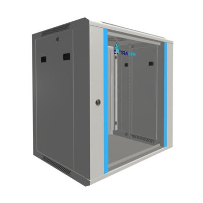 Szafa rack montowana na ścianie Extralink 12U 600x450 Szara