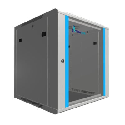 Szafa rack montowana na ścianie Extralink 12U 600x600 Szara