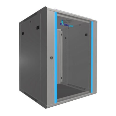 Szafa rack montowana na ścianie Extralink 15U 600x600 Szara