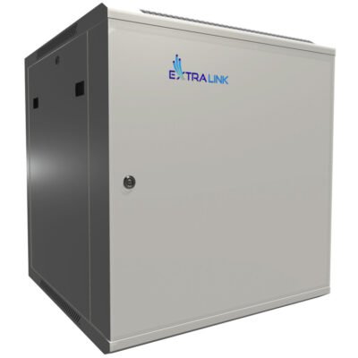 Szafa rack montowana na ścianie, drzwi blaszane pełne Extralink 12U 600x600 ASP Szara