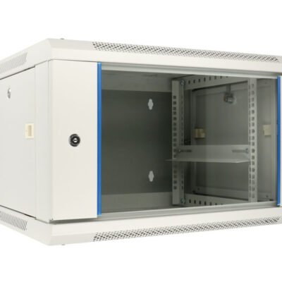 Szafa rack montowana na ścianie, dwusekcyjna Extralink 6U 600x600 AZH Szara