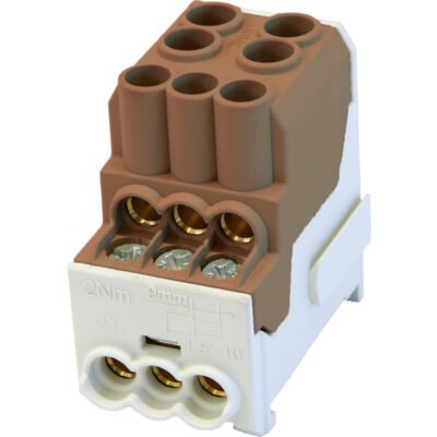 Blok rozdzielczy - dystrybucyjny Al/Cu SDB 100 (80010) SIMBLOCK brązowy 81601015