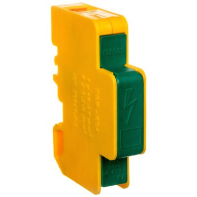 Blok rozdzielczy modułowy 1-biegunowy 60A we: 1x6-35mm2 wy: 6x2,5-6mm2 żółto-zielony LBR60A 84326009