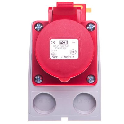Gniazdo KOMBI z rozłącznikiem 0-1 M25 16A 4P 400V czerwone IP44 914-6w