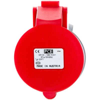Gniazdo przenośne 32A 4P 400V czerwone IP44 TURBO SHARK 224-6TT
