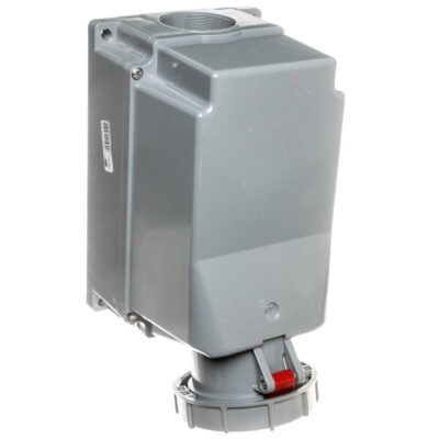 Gniazdo stałe 125A 5P 400V czerwone IP67 z dławikiem 145-6p