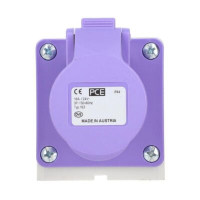 Gniazdo stałe 16A 3P 20-25V fioletowe IP44 163v