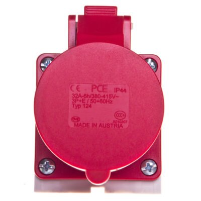 Gniazdo stałe 32A 4P 400V czerwone IP44 /mała obudowa/ 124-6k