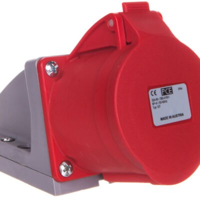 Gniazdo stałe 32A 7P 400V czerwone IP44 127-6V