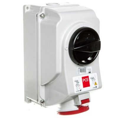 Gniazdo stałe z wyłącznikiem 0-1 duże 16A 5P 400V IP44 /blokada mechaniczna/ 7515-6