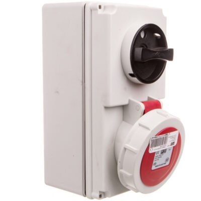Gniazdo stałe z wyłącznikiem 0-1 małe 16A 4P 400V IP44 /blokada mechaniczna/ 6114-6
