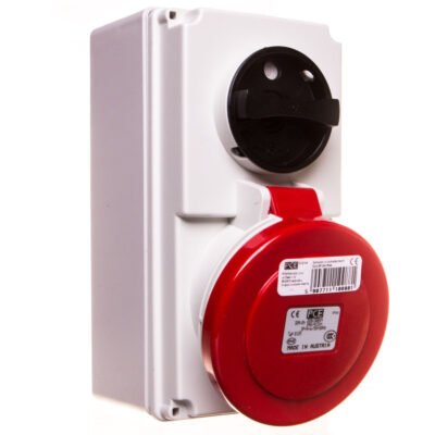 Gniazdo stałe z wyłącznikiem 0-1 małe 32A 5P 400V IP44 /blokada mechaniczna/ 6125-6