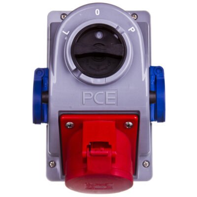 Gniazdo stałe z wyłącznikiem L-0-P 32A 5P 400V + 2x 2P+Z 230V IP44 COMBO-POL 960625421W