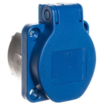 Gniazdo tablicowe 10/16A 2P+Z 230V /50x50/ niebieskie IP54 108-0bc