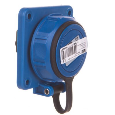 Gniazdo tablicowe 10/16A 2P+Z 230V /75x75/ niebieskie IP68 NAUTILUS 20341-8b