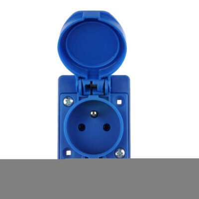 Gniazdo tablicowe 10/16A 2P+Z 230V IP54 niebieskie /z puszką/ 104-0hp