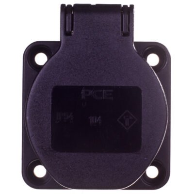 Gniazdo tablicowe 10/16A 2P+Z 230V czarne IP54 104-0ss