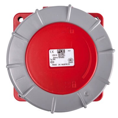Gniazdo tablicowe 125A 5P 400V /120x120/ czerwone IP67 POWER TWIST 345-6