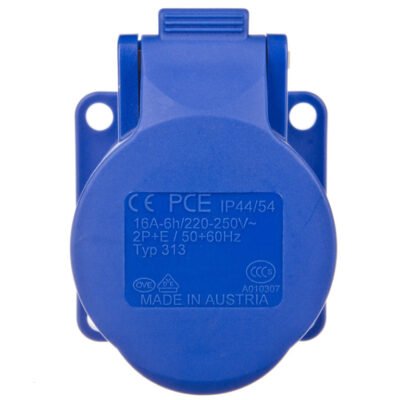 Gniazdo tablicowe 16A 3P 230V /75x75/ niebieskie IP44 313-6f5