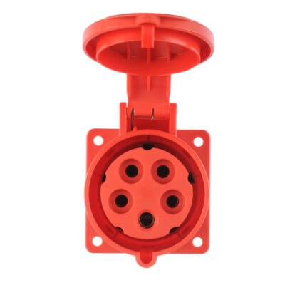 Gniazdo tablicowe 32A 5P 400V /75x75/ czerwone IP44 TWIST 325-6f7
