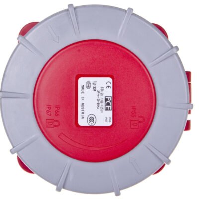 Gniazdo tablicowe 63A 4P 400V /100x100/ czerwone IP67 POWER TWIST 334-6