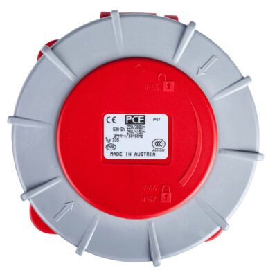 Gniazdo tablicowe 63A 5P 400V /100x100/ czerwone IP67 POWET TWIST 335-6