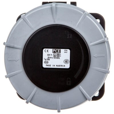 Gniazdo tablicowe 63A 5P 500V /100x100/ czarne IP67 POWER TWIST 335-7