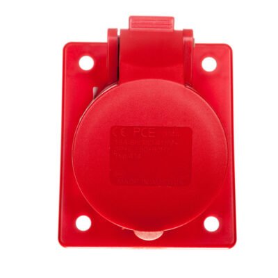Gniazdo tablicowe skośne 16A 4P 400V /70x85/ czerwone IP44 TWIST 414-6