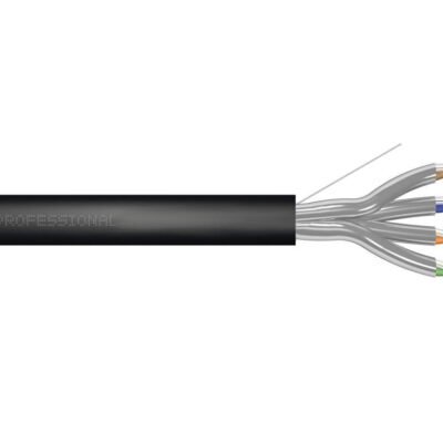 Kabel instalacyjny zewnętrzny żelowany DIGITUS kat.6A,U/FTP, Fca, AWG 23/1, PE, 500m, czarny, szpula DK-1621-A-VH-5-OD
