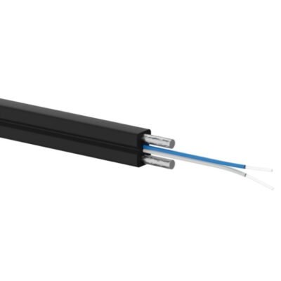 Kabel światłowodowy FTTH, 2J, SM 9/125, LSOH, wzmocnienie FRP, całkowicie dielektryczny, czarny ALANTEC /1000m/