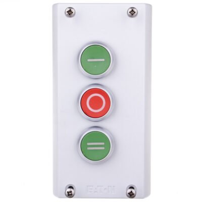 Kaseta sterownicza 3-otworowa z przyciskami zielony/czerwony/zielony IP65 M22-I3-M1 216532