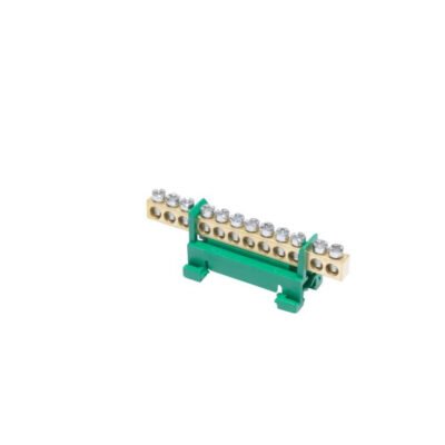 Listwa zaciskowa na szynę PE12 ochronna 12-torowa 16mm 400V AC 63A zielona 81701005