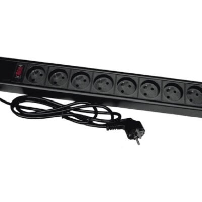 Listwa zasilająca rack 19 cali PDU gniazdo 8 x CEE 7/5 wtyk CEE 7/7 z wyłącznikiem