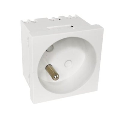 Modularne gniazdo elektryczne ALANTEC 2P+Z, 45x45, standardowe, białe PZ016
