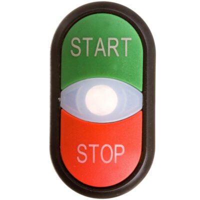 Napęd przycisku podwójny zielony/czerwony START-STOP z podświetleniem z samopowrotem M22S-DDL-GR-GB1/GB0 216703