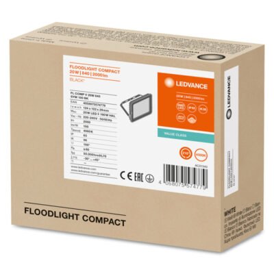 Projektor LED FLOOD COMPACT V 20W 2000lm 4000K IP65 SYM 100 czarny 3 LATA GWARANCJI 4058075574779