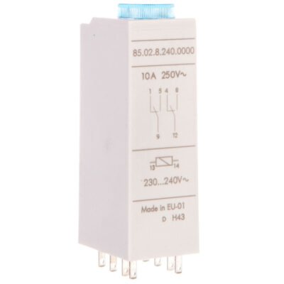 Przekaźnik czasowy 2P 10A 230-240V AC, wielofunkcyjny Al, Dl, SW, GI 85.02.8.240.0000
