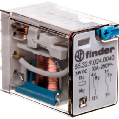 Przekaźnik miniaturowy 2P 10A 24V DC przycisk testujący mechaniczny wskaźnik zadziałania 55.32.9.024.0040