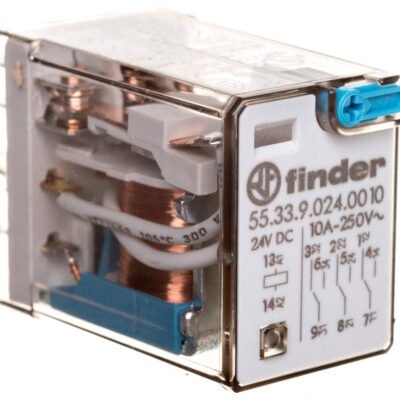 Przekaźnik miniaturowy 3P 10A 24V DC przycisk testujący AgNi 55.33.9.024.0010