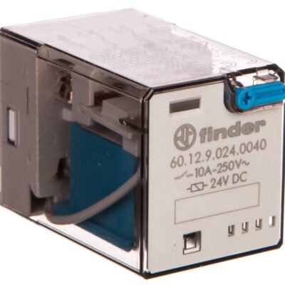 Przekaźnik przemysłowy 2P 10A 24V DC przycisk testujący mechaniczny wskaźnik zadziałania 60.12.9.024.0040
