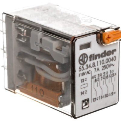 Przekaźnik przemysłowy 4P 7A 110V AC przycisk testujący mechaniczny wskaźnik zadziałania 55.34.8.110.0040
