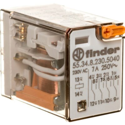 Przekaźnik przemysłowy 4P 7A 230V AC przycisk testujący mechaniczny wskaźnik zadziałania 55.34.8.230.5040