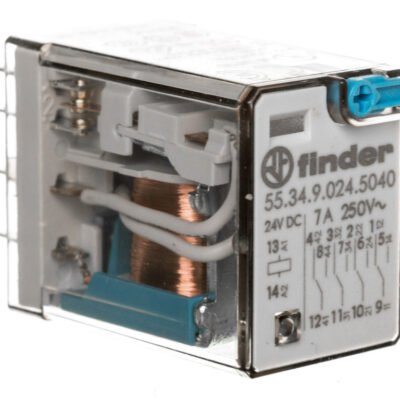Przekaźnik przemysłowy 4P 7A 24V DC przycisk testujący mechaniczny wskaźnik zadziałania 55.34.9.024.5040