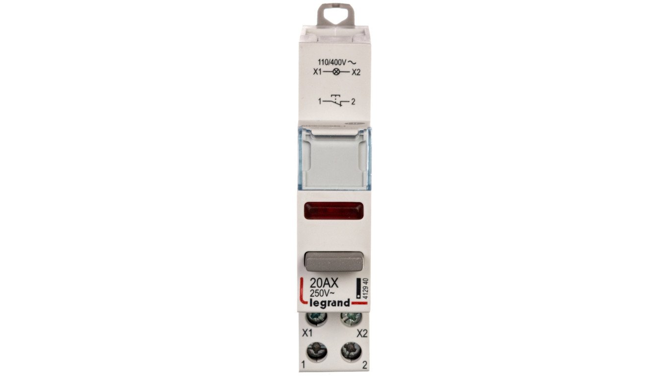 Przycisk modułowy 20A 1R z lampką LED 110/400V czerwoną LP472 412940