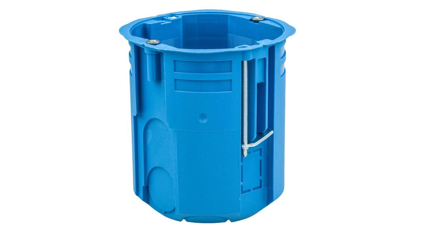 Puszka do pustych ścian regips 60mm supergłęboka-80mm łączona samogasnąca bezhalogenowa niebieska PV60G 32334203