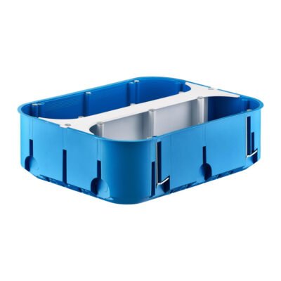 Puszka do pustych ścian regips sześciopolowa 6x60mm głęboka samogasnąca bezhalogenowa niebieska Multibox P6x60D 32174203