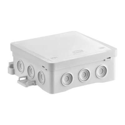 Puszka naścienna 100x40x100mm IP54 z dławnicami samozatrzaskowa bezhalogenowa odporna na UV szara FastboxiHook NS7 35349102