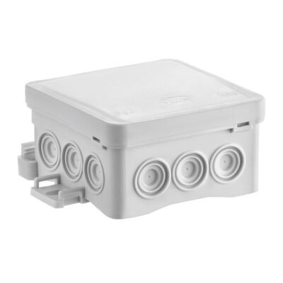 Puszka naścienna 75x40x75mm IP54 z dławnicami samozatrzaskowa bezhalogenowa odporna na UV szara FastboxiHook NS5 35360102