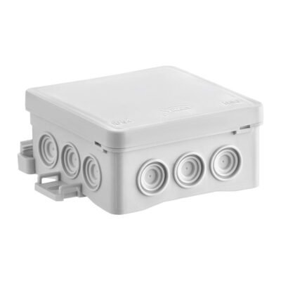 Puszka naścienna 85x40x85mm IP54 z dławnicami samozatrzaskowa bezhalogenowa odporna na UV szara FastboxiHook NS6 35346102