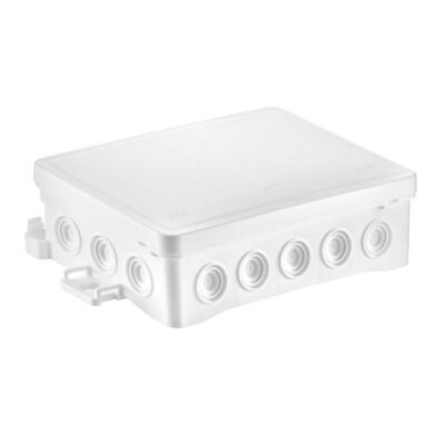 Puszka naścienna 90x40x135mm IP54 z dławnicami samozatrzaskowa bezhalogenowa odporna na UV biała FastboxiHook NS9 35404106